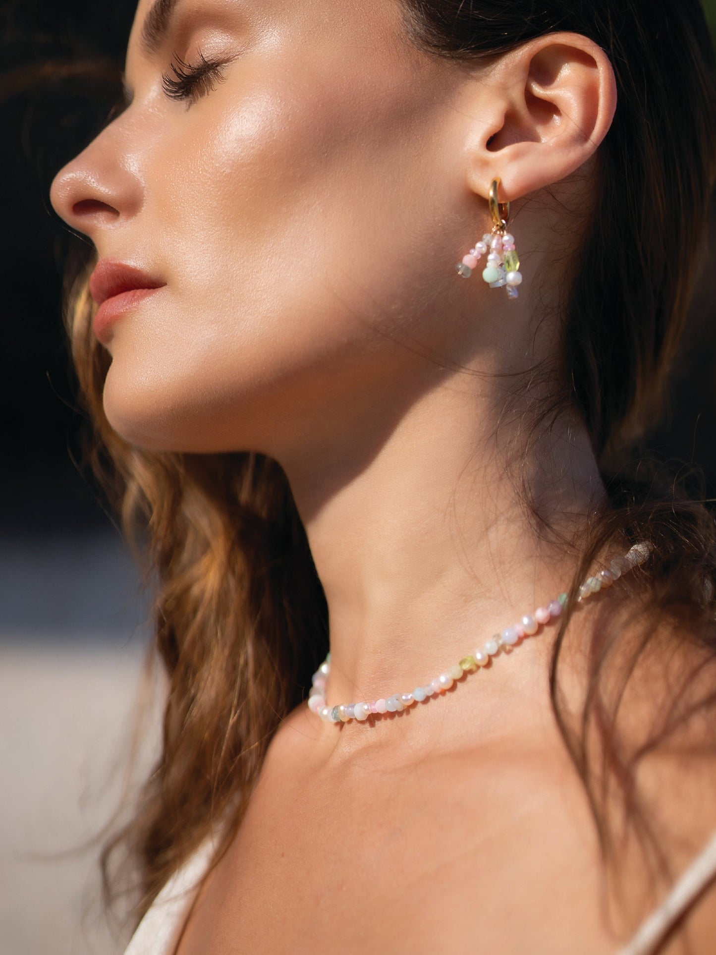 Atoll Multi Stone and Pearl Choker Necklace