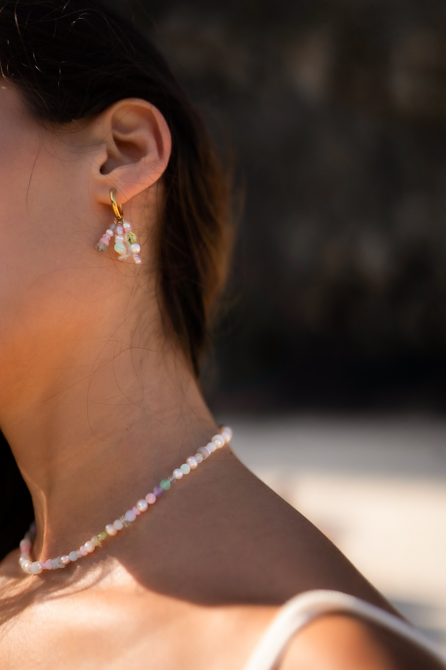 Atoll Multi Stone and Pearl Choker Necklace