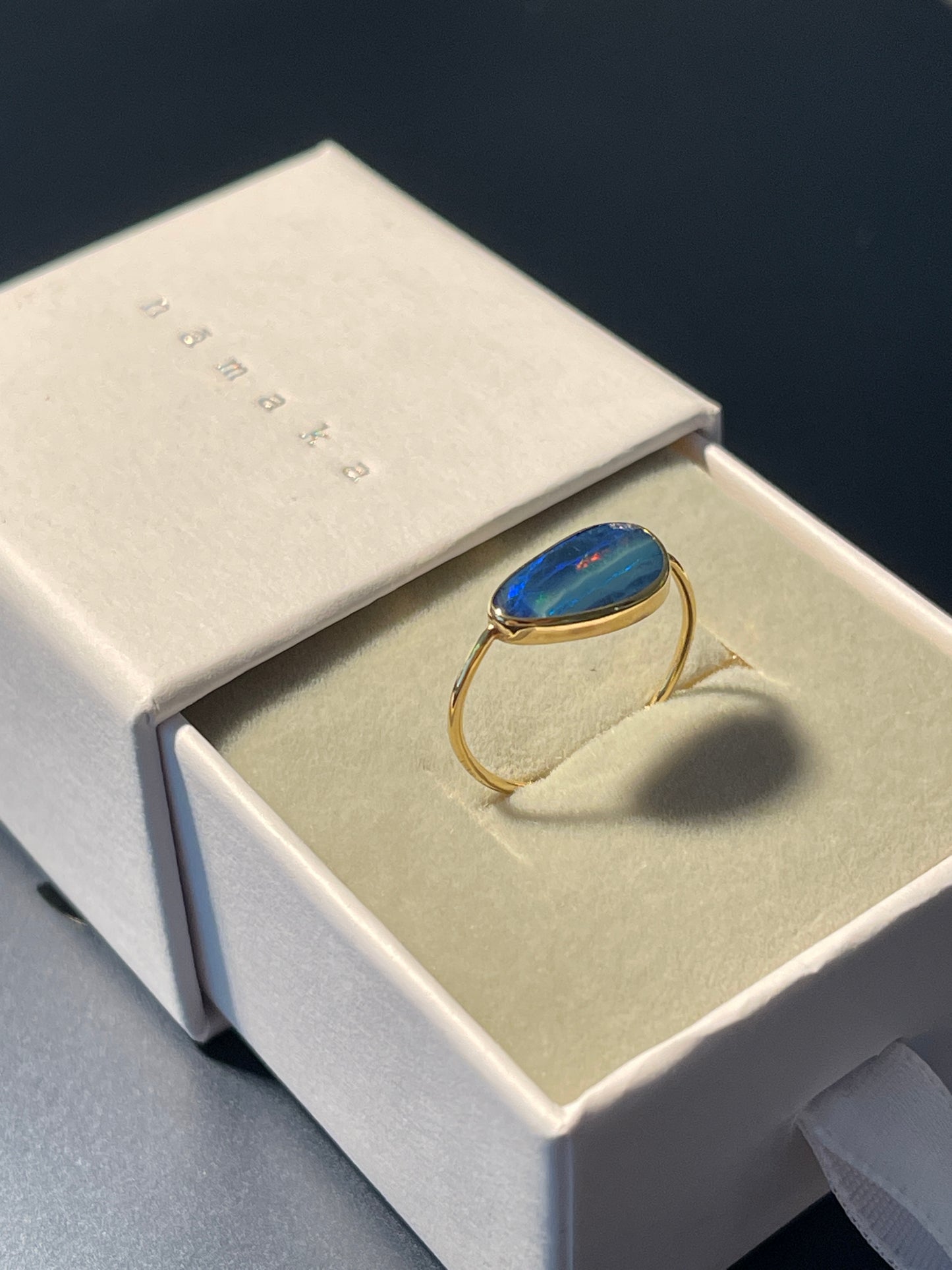 Opal Ring Gold Large - 3 -size 7