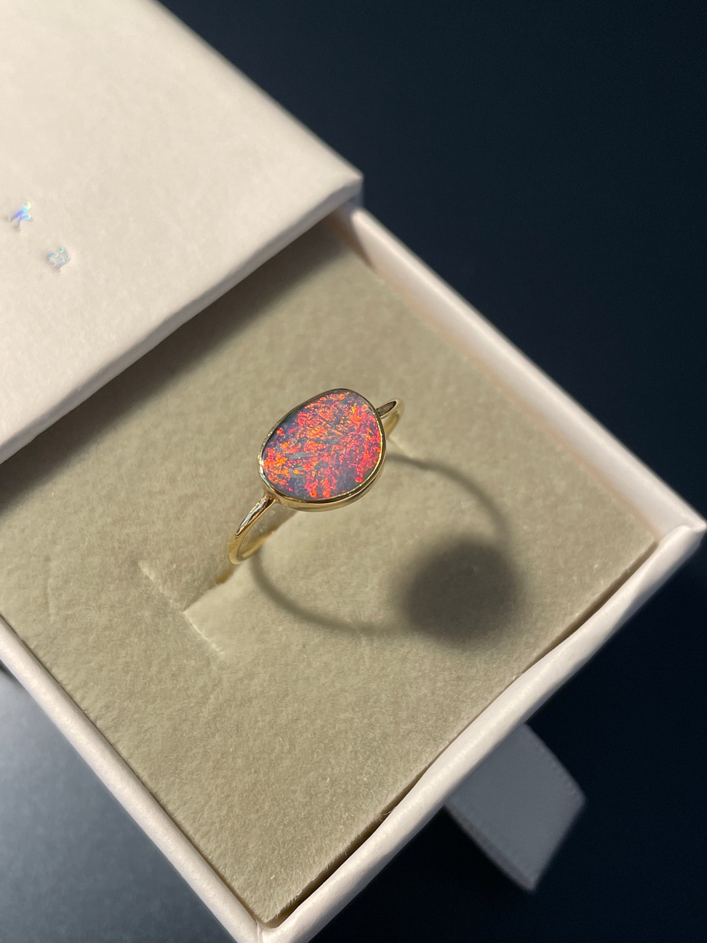 Opal Ring Gold Large - 5 -size 7