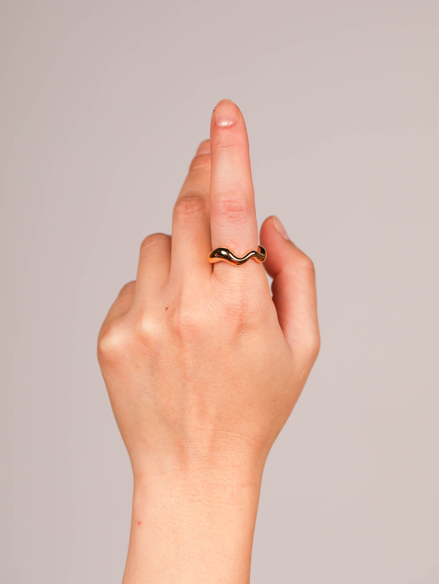 namaka  Wave Ring, in 22K Gold Plated Sterling Silver