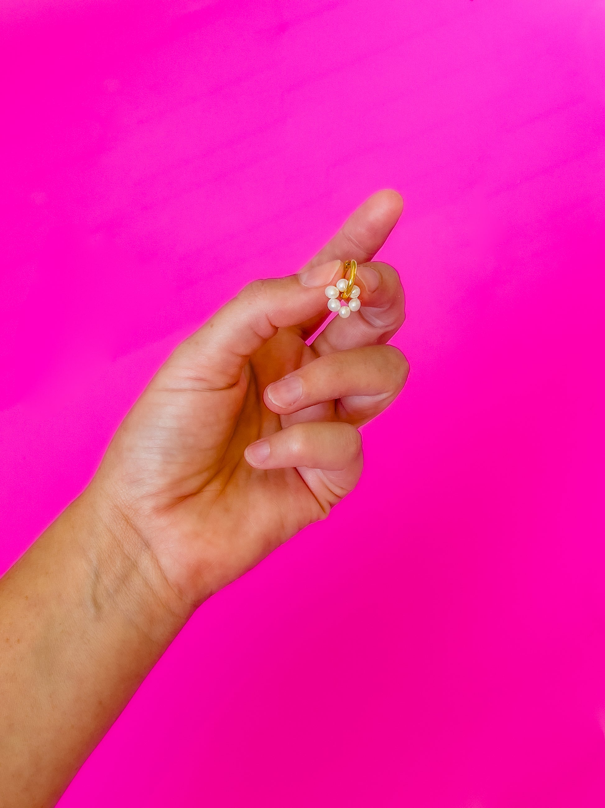 Pearl Halo Hoops - 14 karat Gold Filled Hoops, each suspending a halo of freshwater pearls. This ultra cute pair, can be worn singularly, or combined with other pieces.y