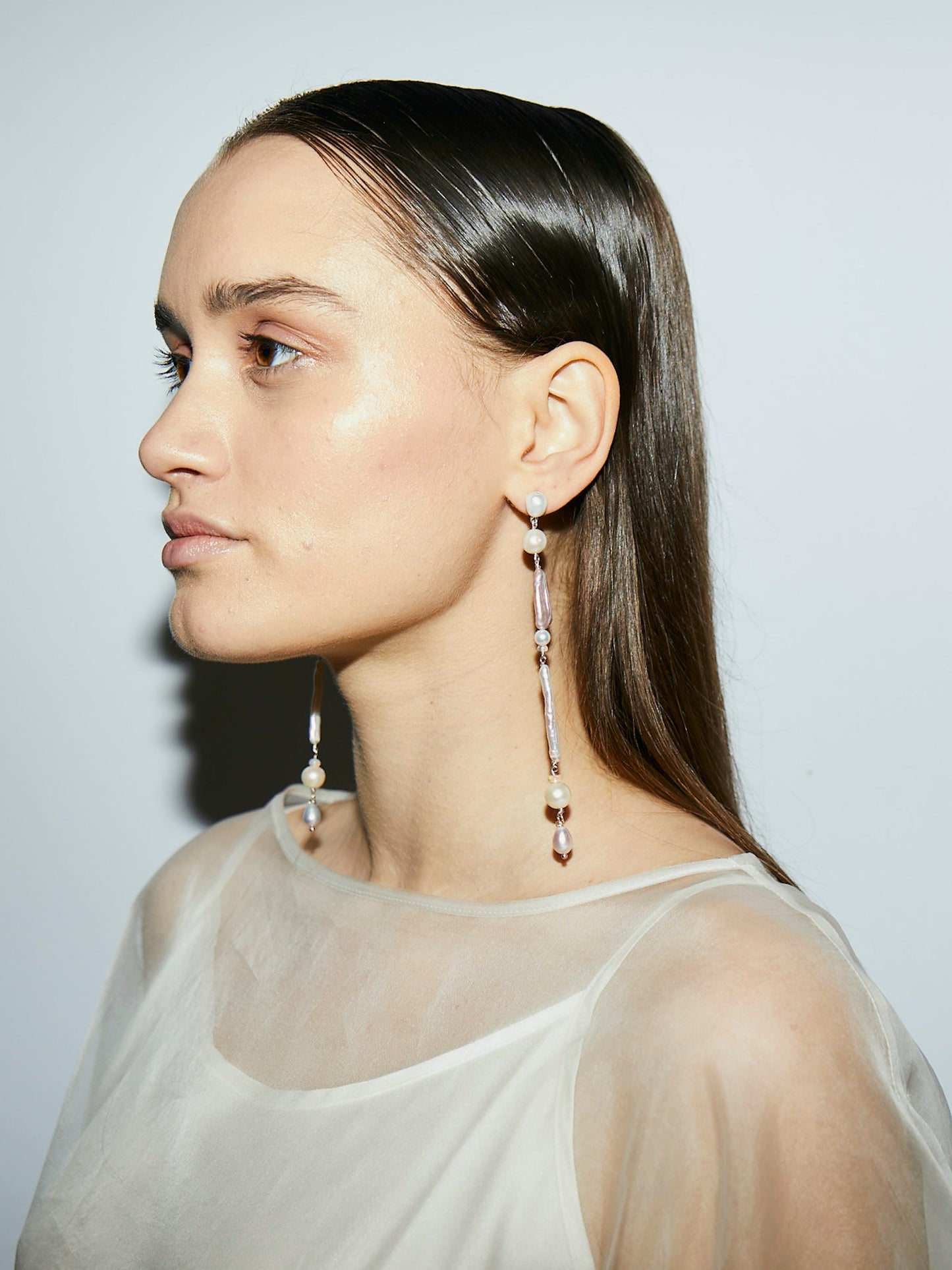 Candy Pearl & Opal Drop Earrings - These earrings are an absolute showstopper, and featured at Melbourne Fashion Week Runway 2022. Hand crafted using Sterling Silver, which suspend a combination of Violet Keshi Pearls, South Sea Pearls (Estate Repurposed), Opals, Biwa Pearls, Freshwater Pearls. Finished with Estate Repurposed Violet teardrop AAA pearls. These Nāmaka earrings glisten in candy colours, and are uniquely gorgeous in every way. Designed & personally handcrafted by Nāmaka in Melbourne Australia