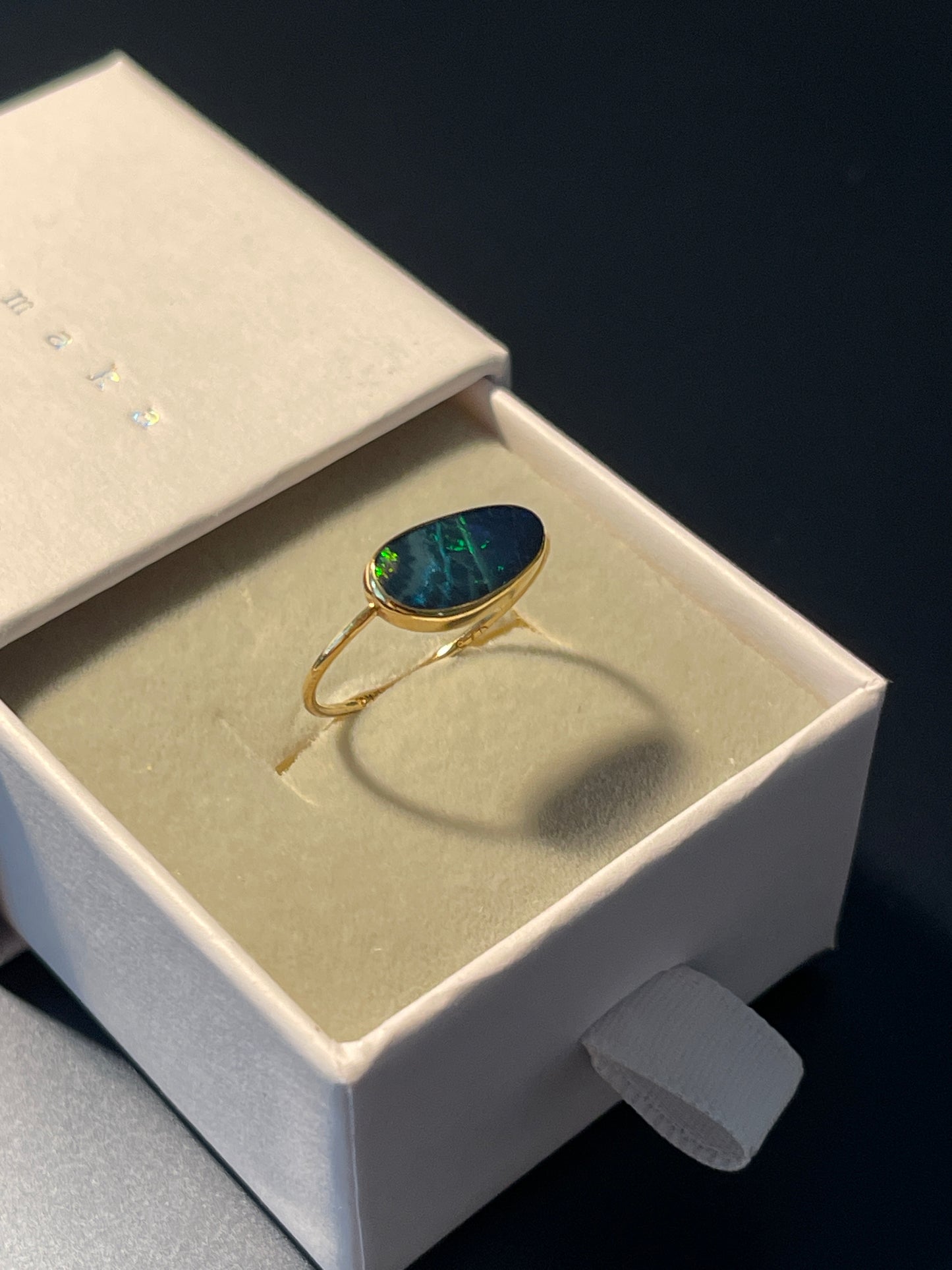 Opal Ring Gold Large - 10 -size 8