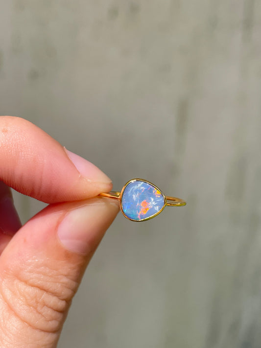 Opal Ring Gold Large - 1 -size 6.5