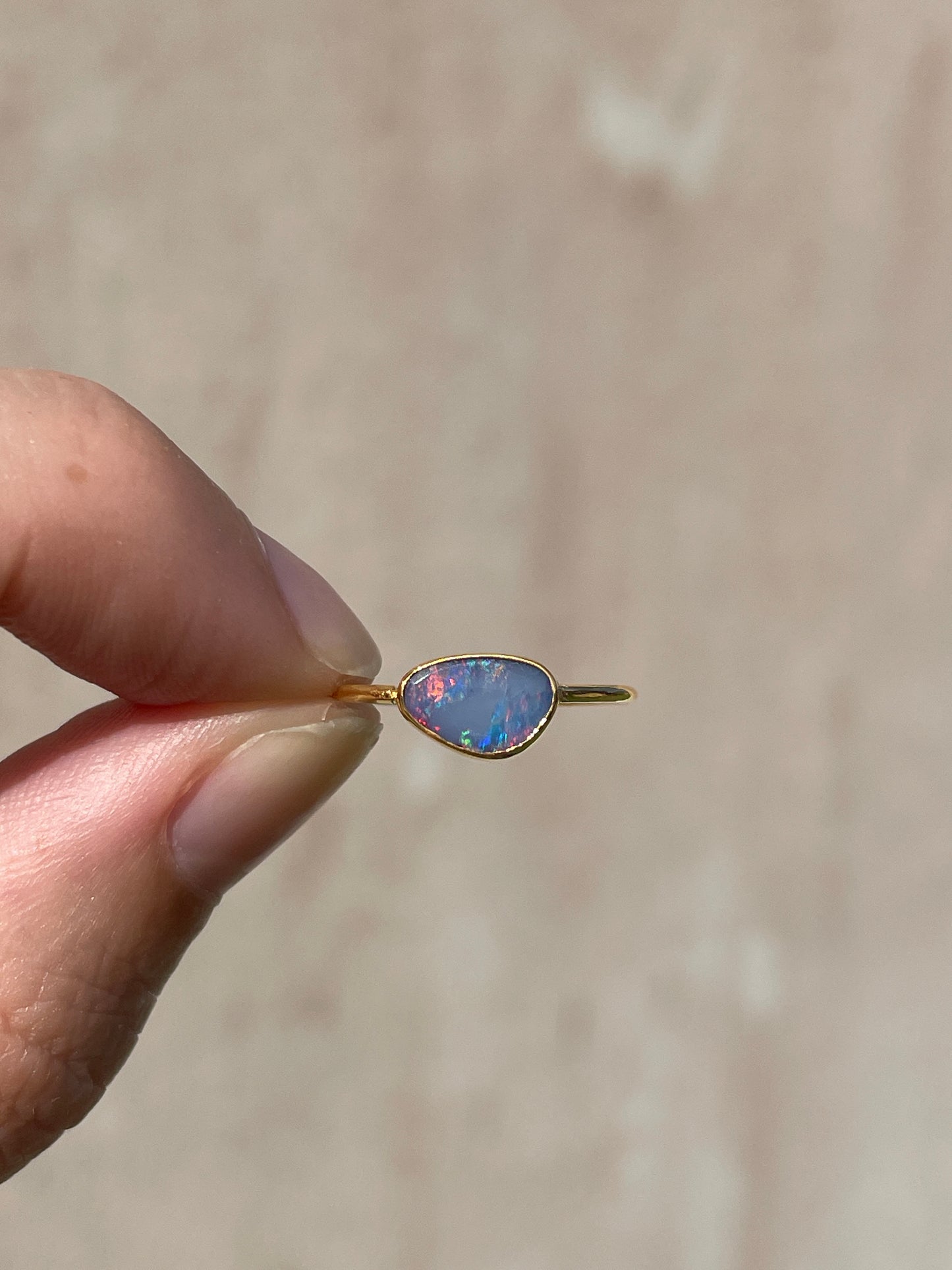 Opal Ring Gold Small - 2 -size 6