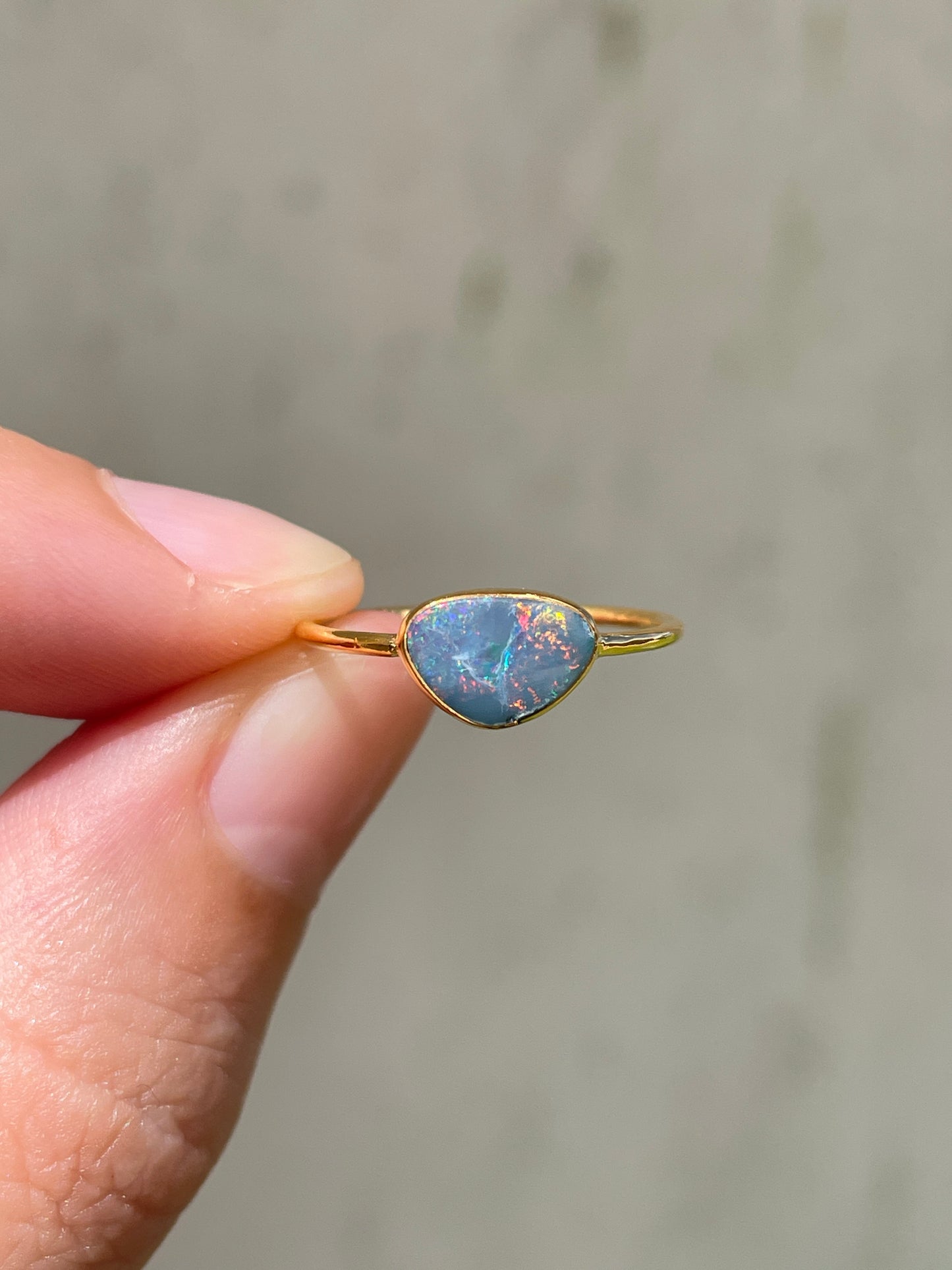 Opal Ring Gold Small  - 6 - size 6.5