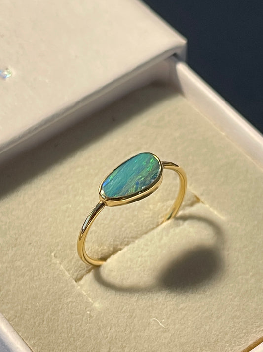 Opal Ring Gold Small - 7 -size 7