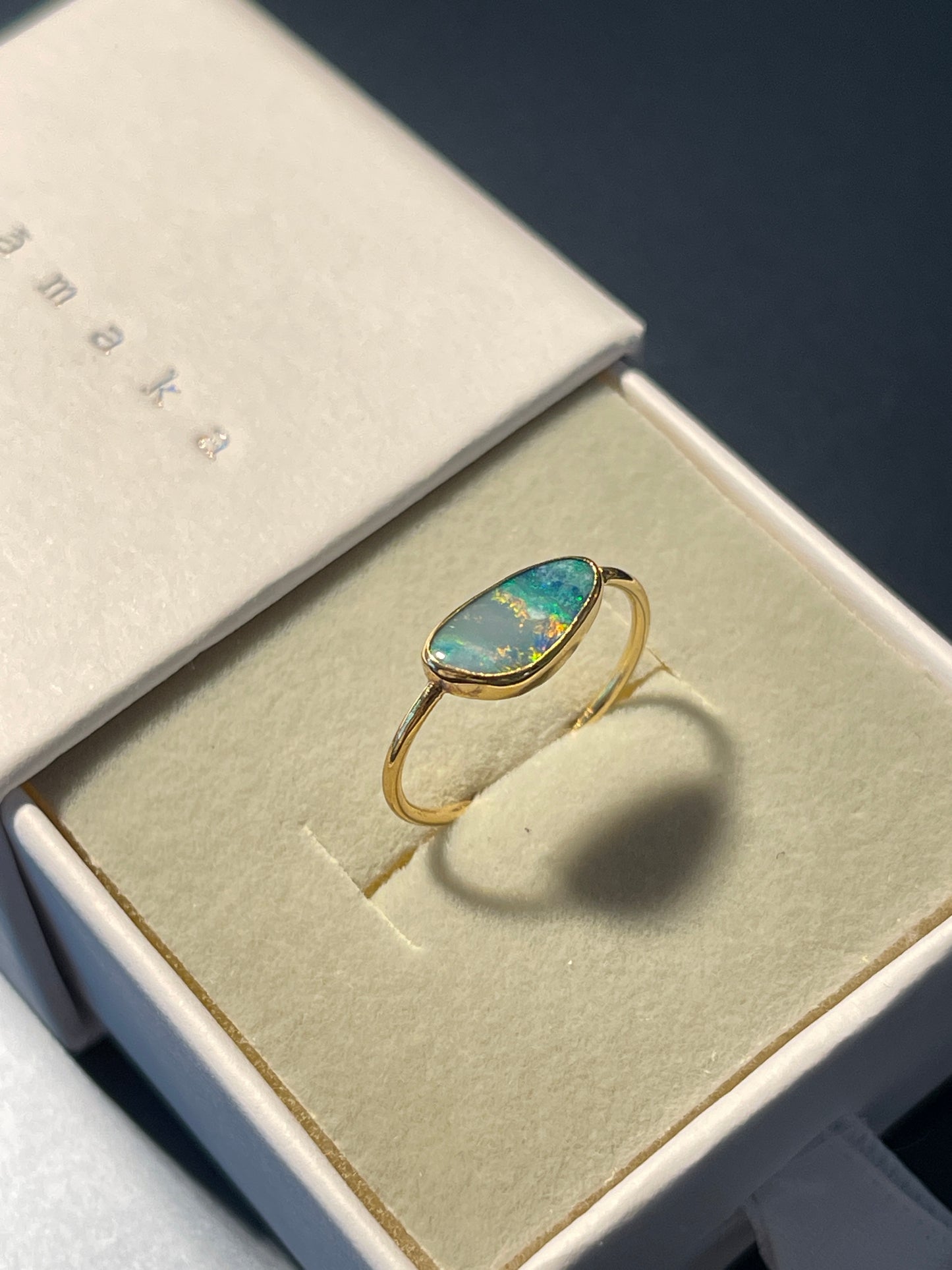 Opal Ring Gold Large - 4 -size 7