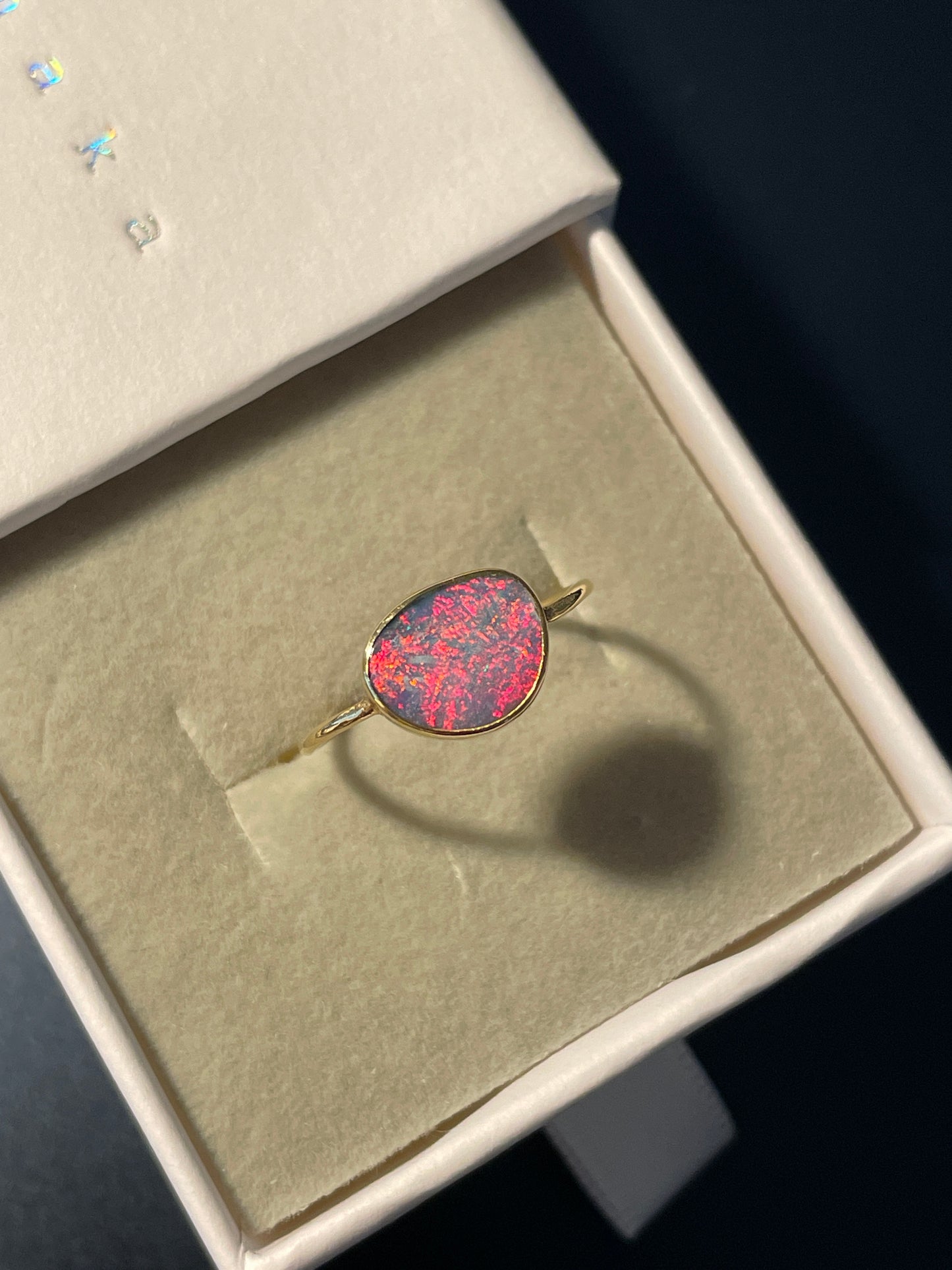 Opal Ring Gold Large - 5 -size 7