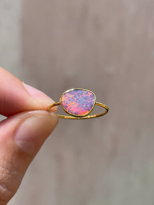 Opal Ring Gold Large - 5 -size 7