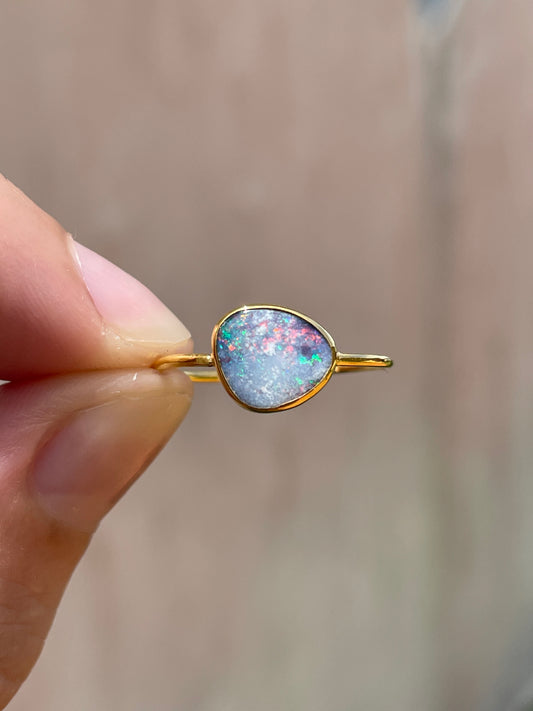 Opal Ring Gold Large - 6 -size 7
