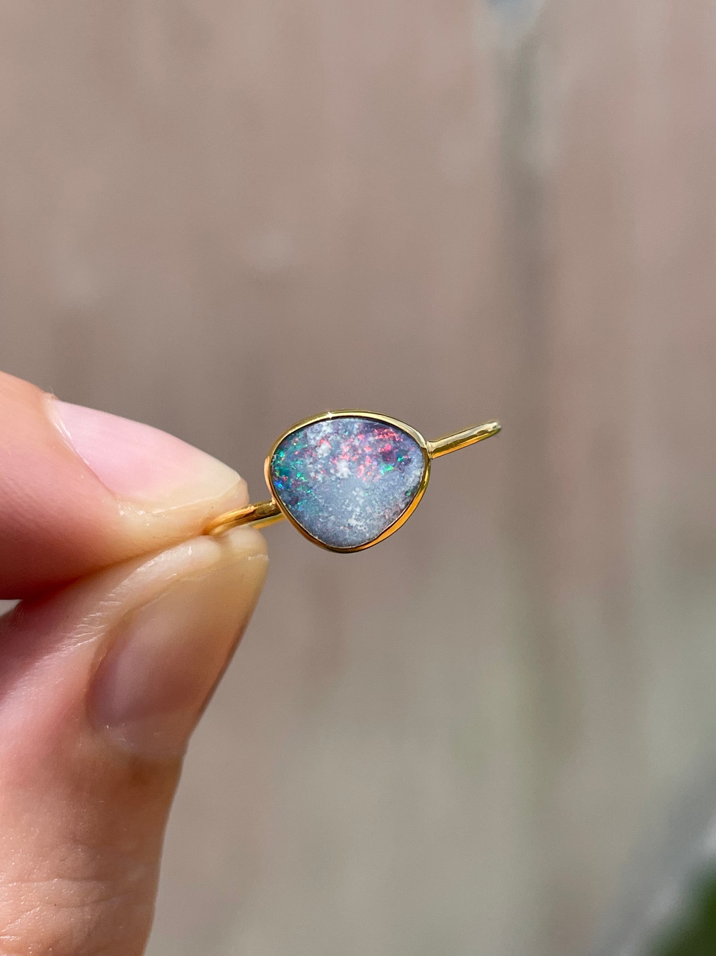 Opal Ring Gold Large - 6 -size 7