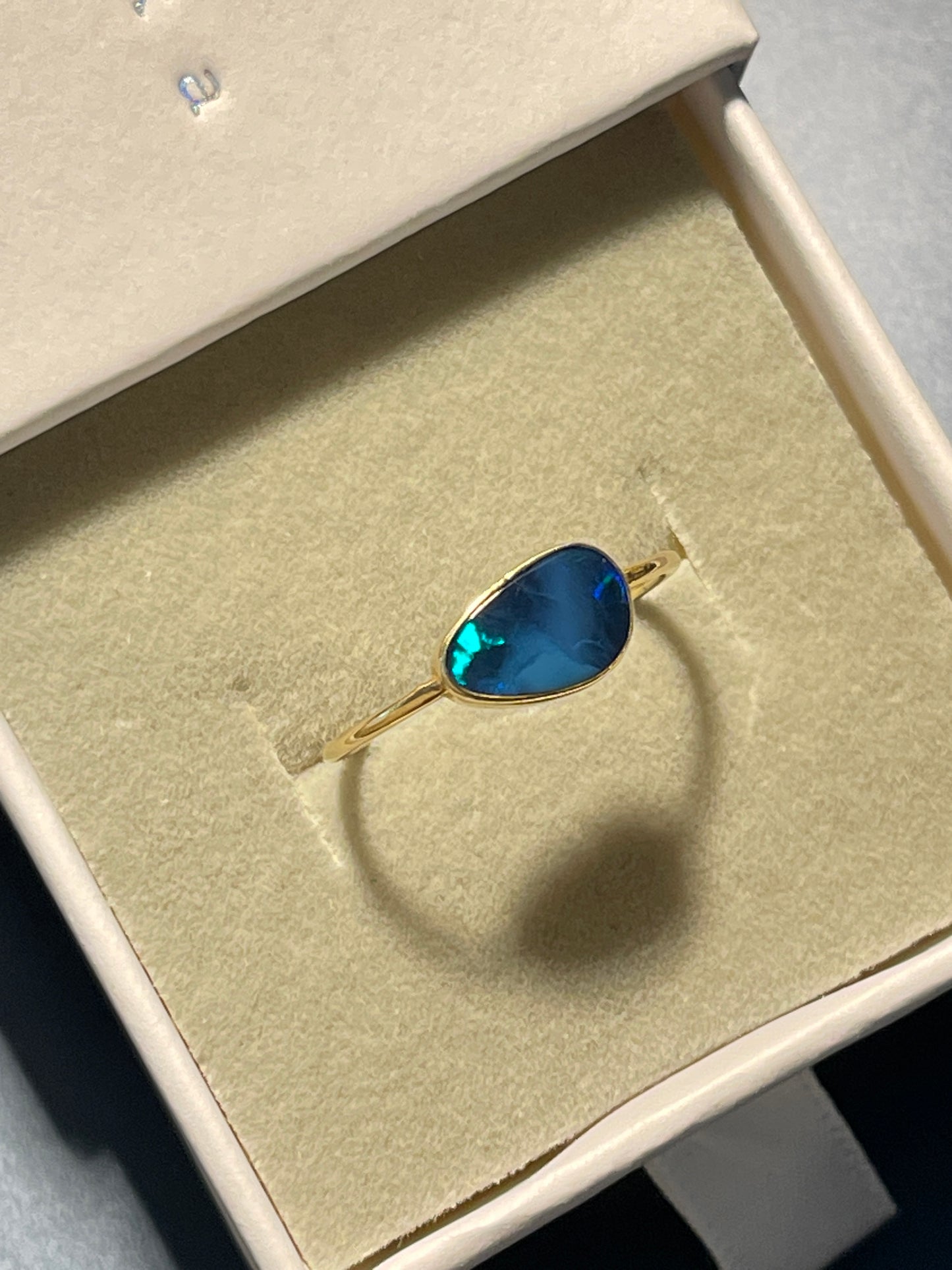 Opal Ring Gold Large - 8 -size 8