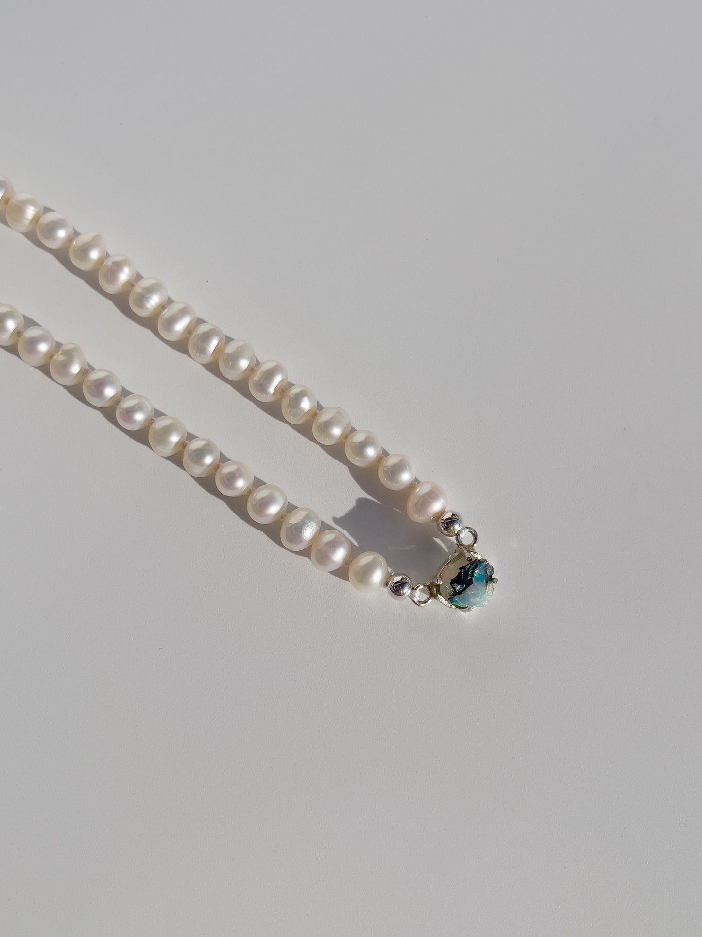 Pearl & Raw Opal Choker Necklace
