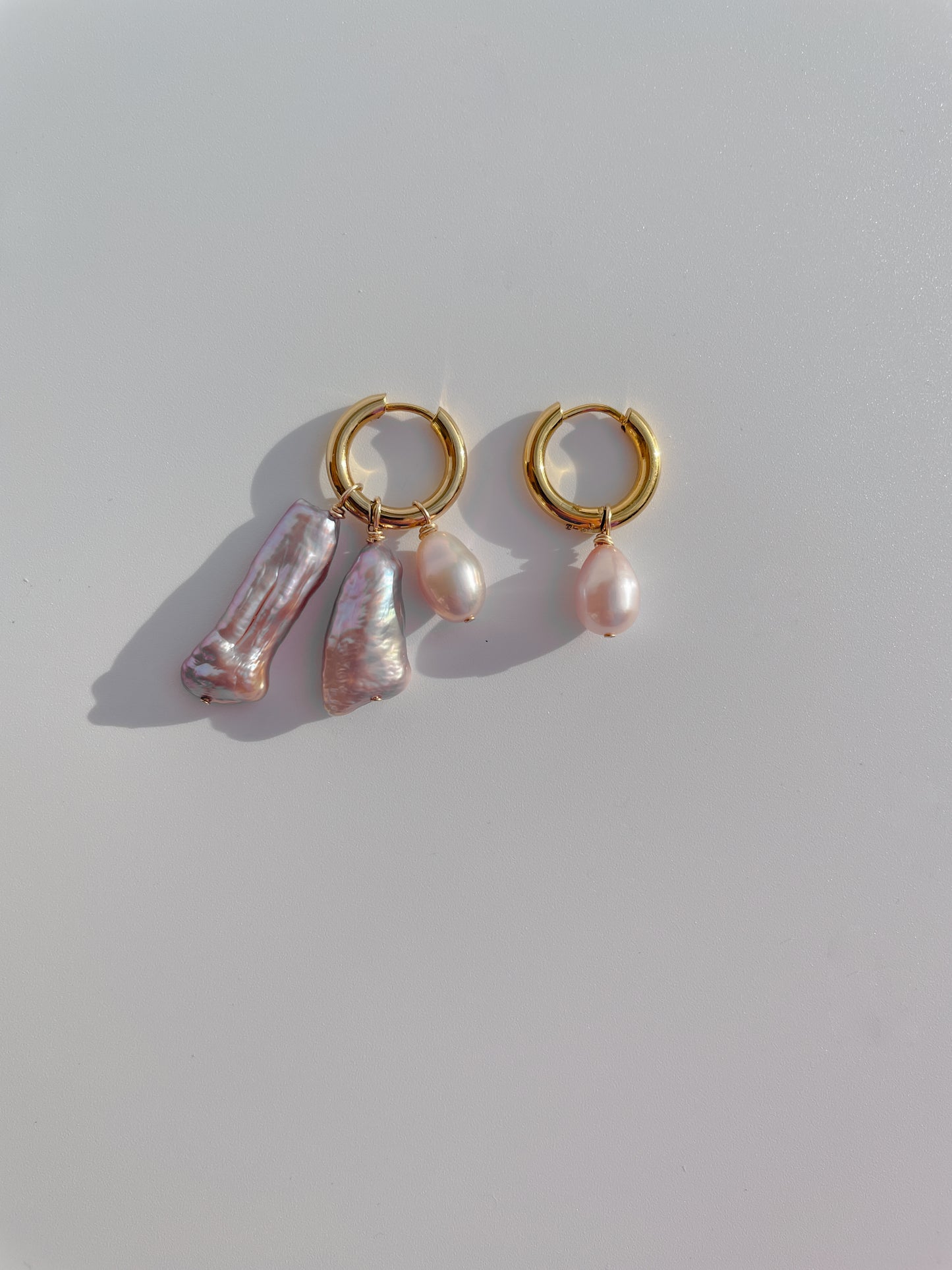 Violet Keshi Pearl Hoop Earrings